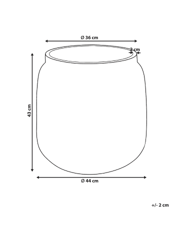 Beliani Outdoor Blumentopf ARGOSTOLI in Beige/Weiß - (W) 44 x (H) 43 x (L) 44 cm