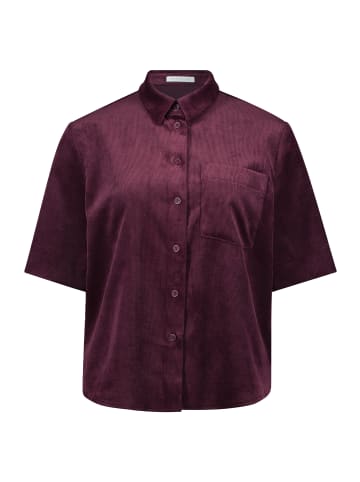 BETTY & CO Hemdbluse mit aufgesetzten Taschen in Dark Aubergine