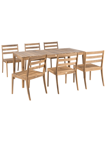 Beliani 7-tlg Gartentisch Set CHIOGGIA in Braun