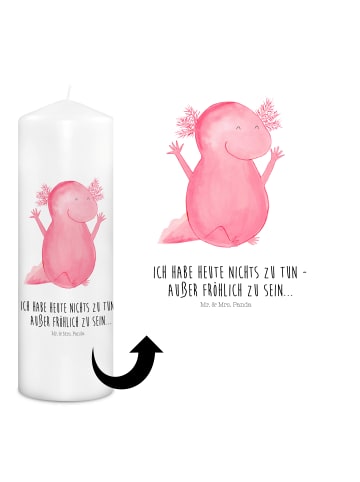 Mr. & Mrs. Panda Geburtskerze Axolotl Hurra mit Spruch in Weiß