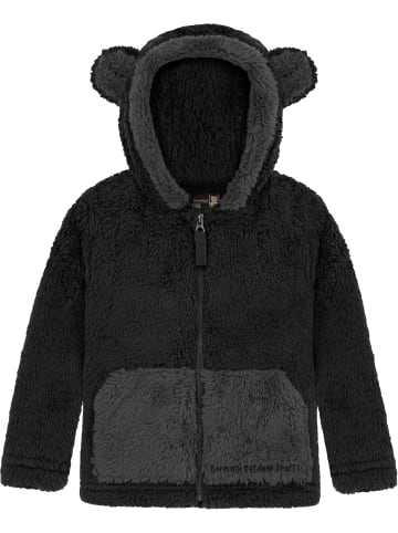 Normani Outdoor Sports Kinder Teddy Jacke „Barvas“ in Schwarz