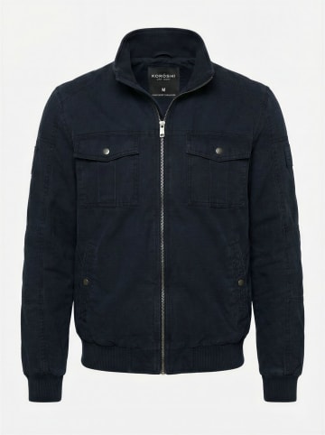 KOROSHI Leichte kurze Baumwolljacke in blau