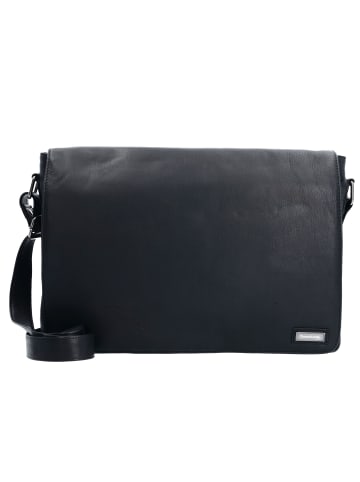 Greenland Nature Black Nappa Messenger Leder 38 cm in black