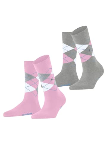 Burlington Socken 2er Pack in Rosa/Grau
