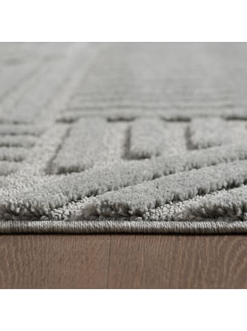 KADIMA DESIGN Teppich 3D Waschbar Skandinavischer Boho RIGI Strapazierfähig in Silber