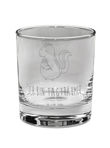 Mr. & Mrs. Panda Gin Glas Stinktier Blume mit Spruch in Transparent