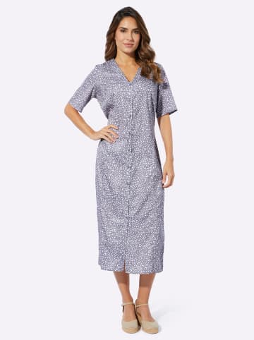 Sieh an! Druckkleid in grau-weiß-bedruckt