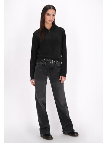 myMo ROCKS Damen Fleecepullover in Schwarz