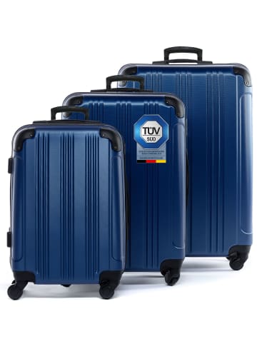 FERGÉ Kofferset Hartschale 3-teilig Hartschale 3 teilig Koffer Set mit Schutzecken QUÉBEC in blau