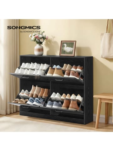 VASAGLE Schuhschrank Custos in Schwarz - (B)105.5 x (H)82.7 x (T)24 cm