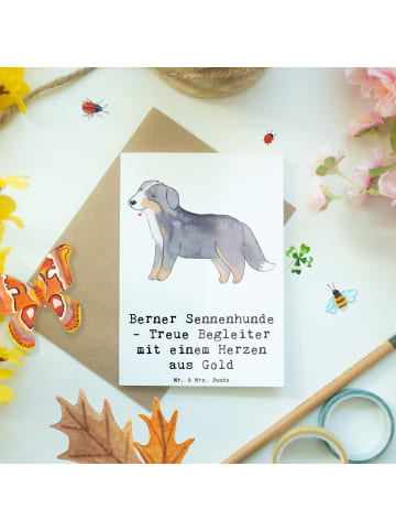 Mr. & Mrs. Panda Klappkarte Berner Sennenhund Herz mit Spruch in Weiß