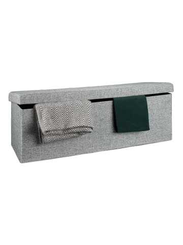 relaxdays Faltbare Sitzbank in Grau - (B)114 x (H)38 x (T)38 cm