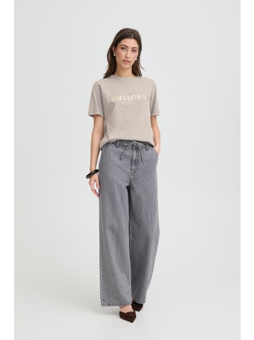 b. young Kurzarm-Bluse BYSOLKO Relaxed fit in Gray Flannel