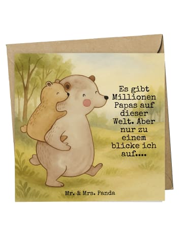 Mr. & Mrs. Panda Einladungskarte Papa Bär Design mit Spruch in Weiß