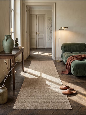 KADIMA DESIGN Läufer Uni flachgewebt pflegeleicht Wohnzimmer Flur Esszimmer Wohnraum in Natur