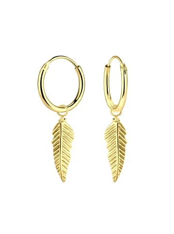 Alexander York Ohrringe CHARM-FEDER 925 Sterling Silber in Gold, 2-tlg. in gold