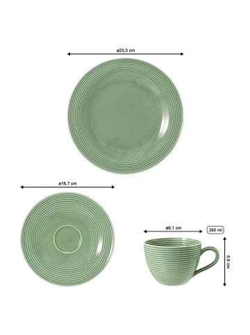 Seltmann Weiden 18er Set Kaffeeservice Beat Color Glaze in Salbeigrün