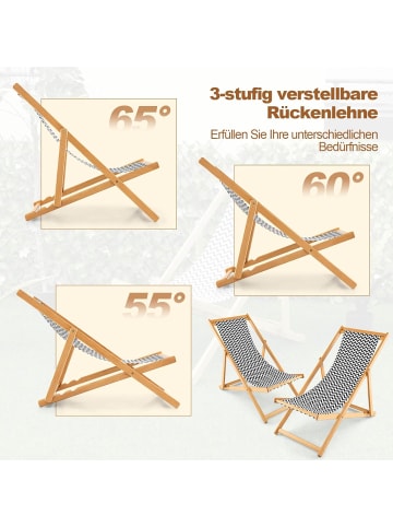 COSTWAY Liegestuhl in Schwarz