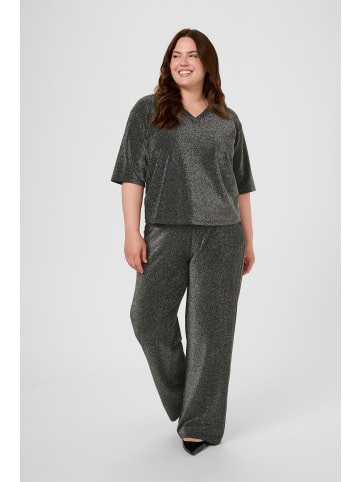 KAFFE curve T-shirt KCriana Loose fit in Silver Metallic Glitter