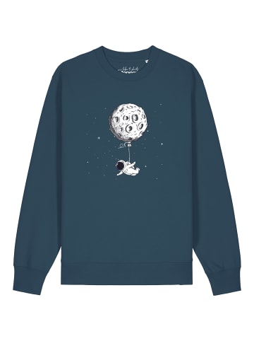 wat? Apparel Sweatshirt Funny Spaceman in Petrol