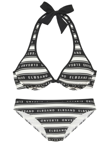 ELBSAND Bügel-Bikini in weiß-schwarz