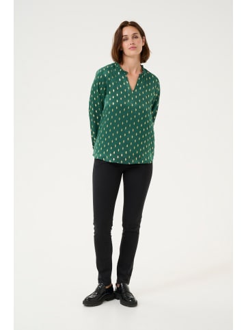 Kaffe Langarm-Bluse KAsofie in Green With Foil Print