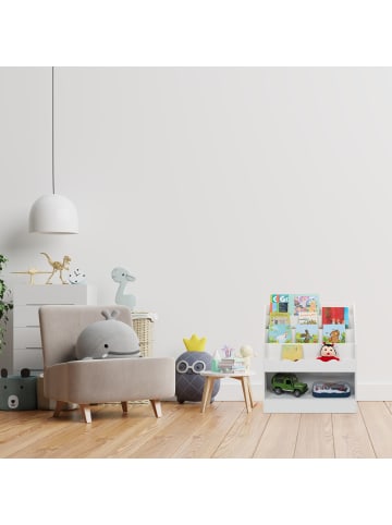 relaxdays Kinderbücherregal in Weiß - (B)70 x (H)80 x (T)30 cm
