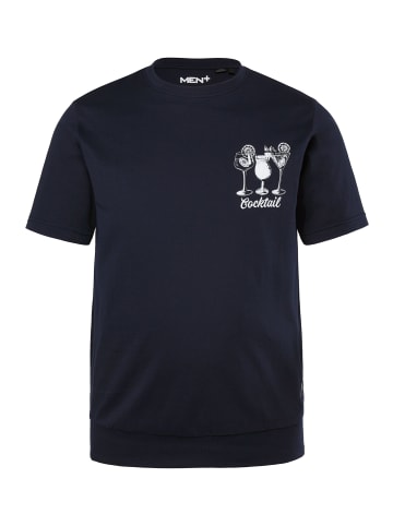Men Plus Kurzarm T-Shirt in navy blau