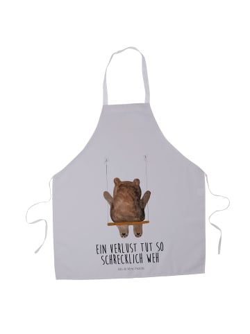Mr. & Mrs. Panda Schürze Bär Schaukel mit Spruch in Grau Pastell