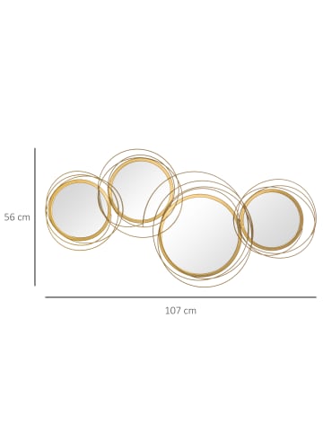 HOMCOM Wanddekoration-107L x 4B x 56H cm-Gold