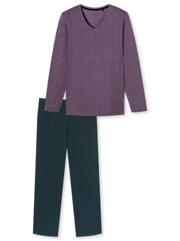 Schiesser Pyjama Comfort Essentials in malve, dunkelblau