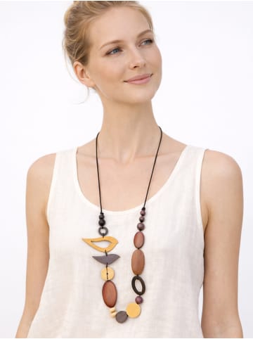 collezione alessandro Lange Kette " Birds " in braun