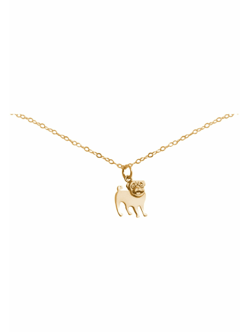 Gemshine Halskette mit Anhänger Mops Hund in gold coloured