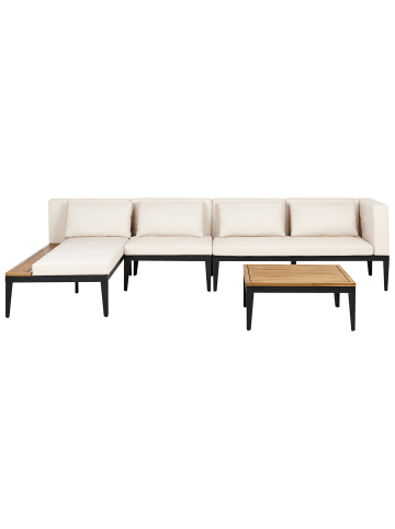 Beliani 2-tlg Sitzgruppe BRACCIANO in Beige/Schwarz/Braun