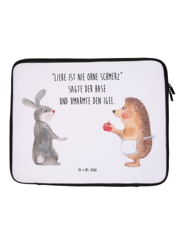 Mr. & Mrs. Panda Notebook Tasche Hase Igel mit Spruch in Weiß