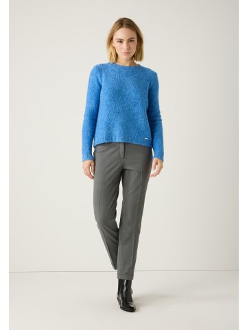 More & More Rundhalspullover mit Bouclé-Struktur in winterblue