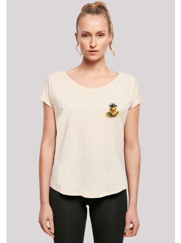 F4NT4STIC Long Cut T-Shirt Rubber Duck Captain Long in Whitesand