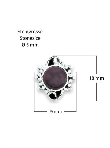 mantraroma 925er Silber - Ohrstecker (L) 10 x (B) 9 mm mit Granat