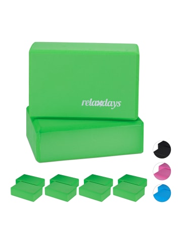 relaxdays 10x Yogablock in Grün - (B)23 x (H)8 x (T)15 cm