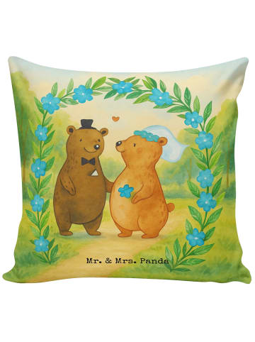 Mr. & Mrs. Panda Kissen 40x40 Bären Hochzeit Design ohne Spruch in Weiß