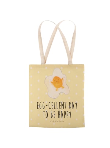 Mr. & Mrs. Panda Tasche Spiegelei Ei mit Spruch in Gelb Pastell