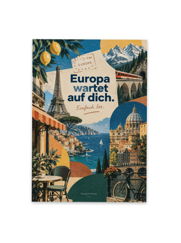 Postkarte Zug modern Design mit Spruch in Weiß