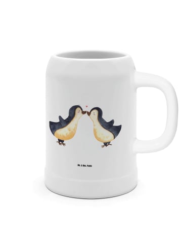 Mr. & Mrs. Panda Steinkrug Pinguin Liebe ohne Spruch in Weiß