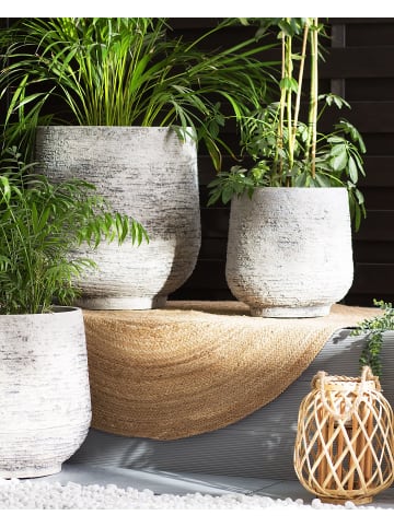 Beliani Outdoor Blumentopf DIONI in Grau - (W) 32 x (H) 37 x (L) 32 cm