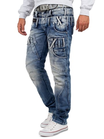 Cipo & Baxx Herren Regular Fit Jeans Stonewashed in Blue