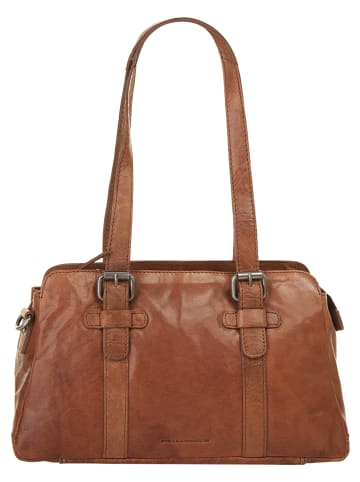 SPIKES & SPARROW Schultertasche echt Leder in cognac