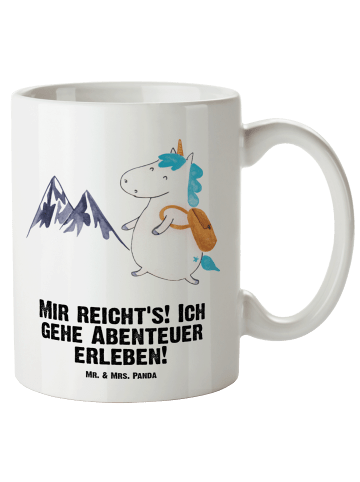 Mr. & Mrs. Panda XL Tasse Einhorn Bergsteiger mit Spruch in Weiß