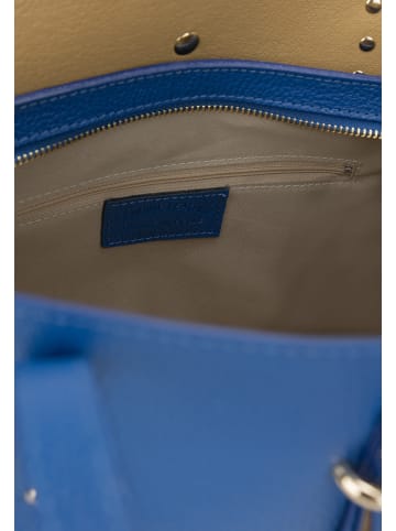 Usha Leder Shopper in Azurblau