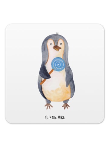 Mr. & Mrs. Panda Bierdeckel Pinguin Lolli ohne Spruch in Weiß