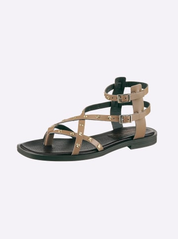 Heine Sandale in khaki-goldfarben